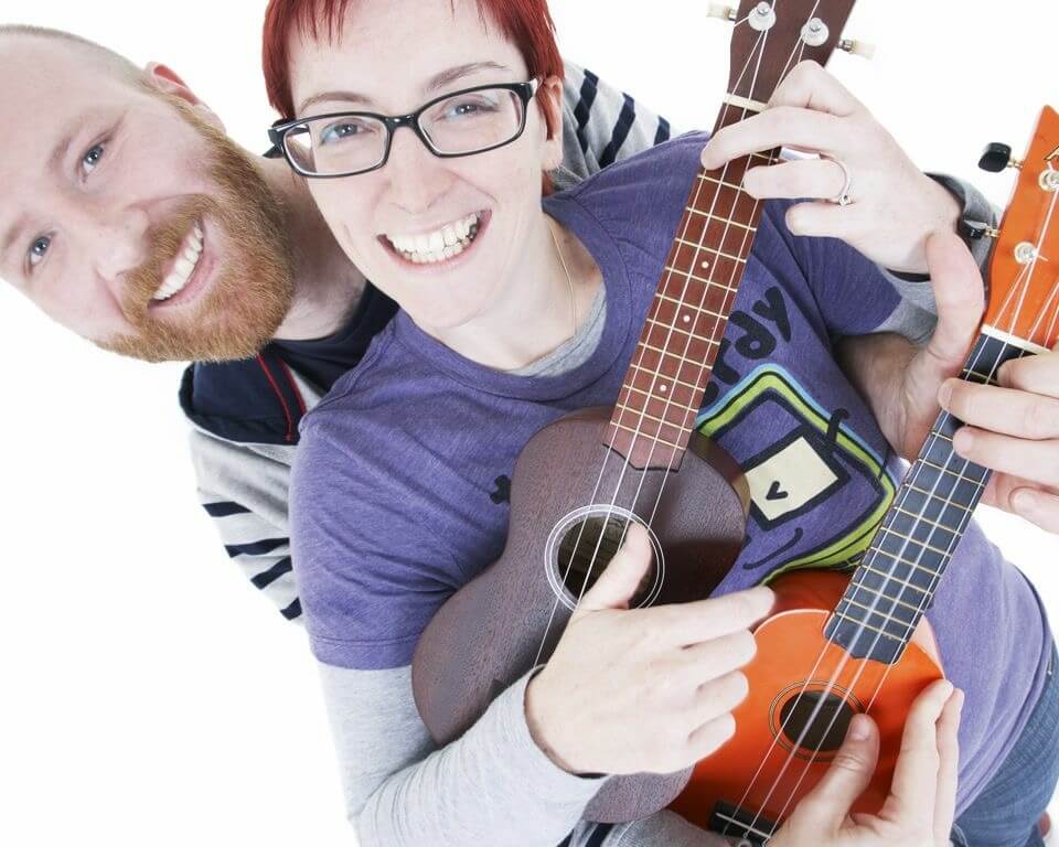 Me and Barry playing ukuleles