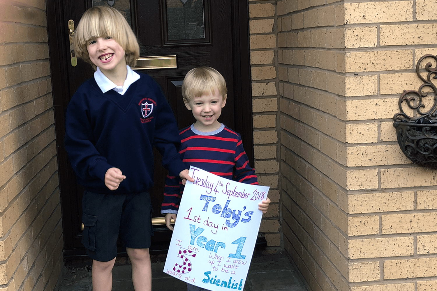 Toby and Gabe ready for a new year at school and nursery