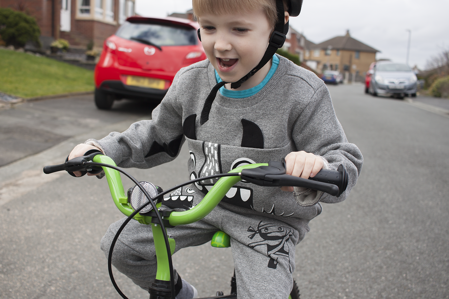 Gabe riding his bike